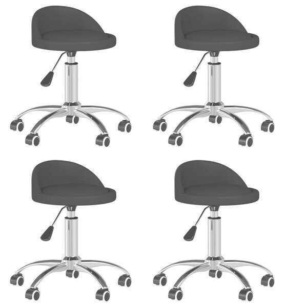 Obrotowe krzesła stołowe, 4 szt., czarne, obite sztuczną skórą