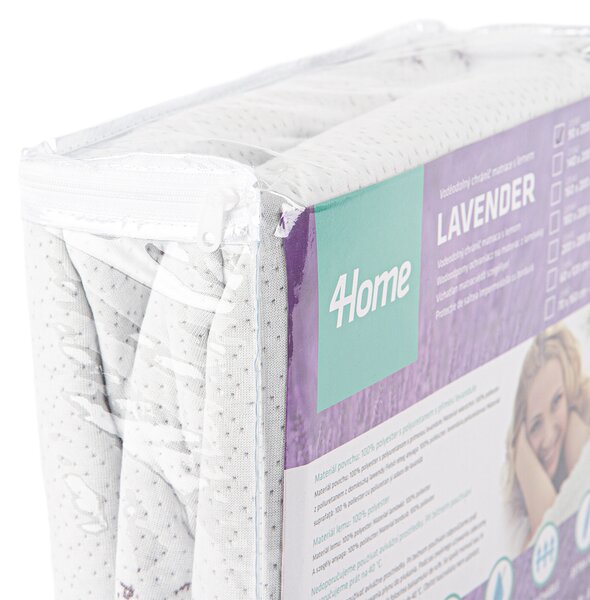 4Home Lavender Wodoodporny ochraniacz na materac z gumką, 90 x 200 cm, 90 x 200 cm
