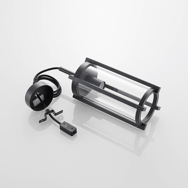 Lampa wisząca zewnętrzna Lucande Brienne, antracyt, aluminium, Ø 15 cm Brienne Lucande, możliwość ściemniania, aluminiowy / szary / cynkowy, aluminium, nowoczesny