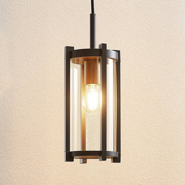 Lampa wisząca zewnętrzna Lucande Brienne, antracyt, aluminium, Ø 15 cm Brienne Lucande, możliwość ściemniania, aluminiowy / szary / cynkowy, aluminium, nowoczesny