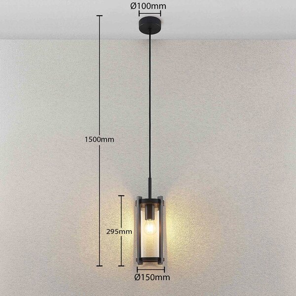 Lampa wisząca zewnętrzna Lucande Brienne, antracyt, aluminium, Ø 15 cm Brienne Lucande, możliwość ściemniania, aluminiowy / szary / cynkowy, aluminium, nowoczesny