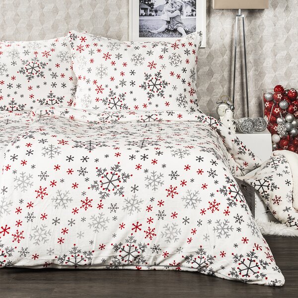 4Home Pościel mikroflanela Snowflakes, 160 x 200 cm, 70 x 80 cm, 160 x 200 cm, 70 x 80 cm