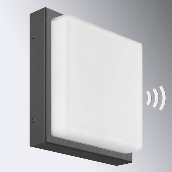 LCD Lampa zewnętrzna z czujnikiem ruchu Ernest, czarny, aluminium, nowoczesny