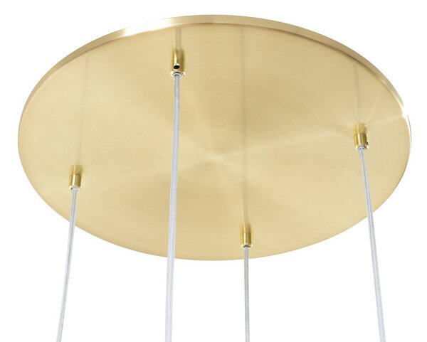 Lampa wisząca szklana Lunelle Lucande, możliwość ściemniania, salon / jadalnia, szkło, nowoczesny