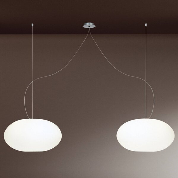Casablanca Lampa wisząca szklana AIH, możliwość ściemniania, biały / opal, salon / jadalnia, szkło, design
