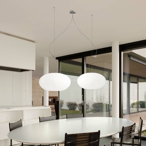 Casablanca Lampa wisząca szklana AIH, możliwość ściemniania, biały / opal, salon / jadalnia, szkło, design