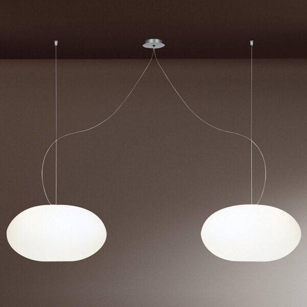 Casablanca Lampa wisząca szklana AIH, możliwość ściemniania, biały / opal, salon / jadalnia, szkło, design