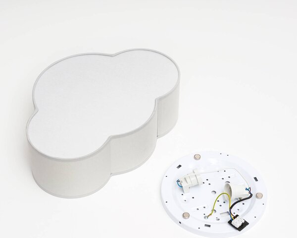 Lampa sufitowa Cloud TK Lighting, możliwość ściemniania, aluminiowy / szary / cynkowy, salon / jadalnia, tkanina / materiał / jedwab, młodzieżowy