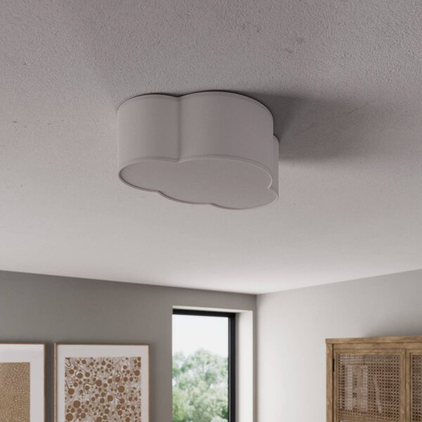 Lampa sufitowa Cloud TK Lighting, możliwość ściemniania, aluminiowy / szary / cynkowy, salon / jadalnia, tkanina / materiał / jedwab, młodzieżowy