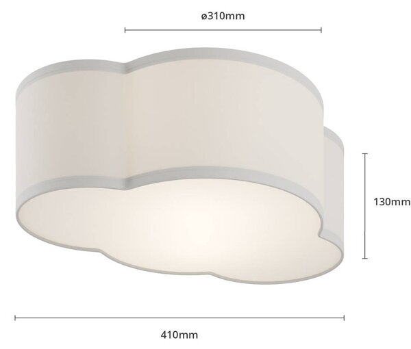 Lampa sufitowa Cloud TK Lighting, możliwość ściemniania, aluminiowy / szary / cynkowy, salon / jadalnia, tkanina / materiał / jedwab, młodzieżowy