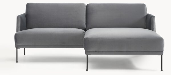 Sofa narożna z aksamitu Fluente