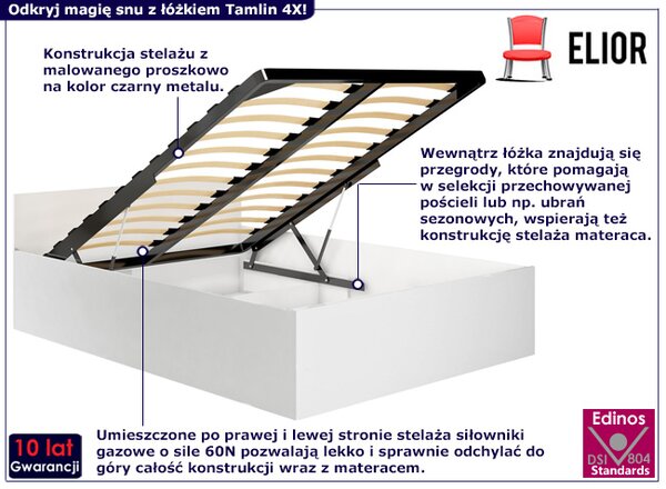 Białe Pojedyncze Łóżko Z Zagłówkiem 100X200 A1-N12