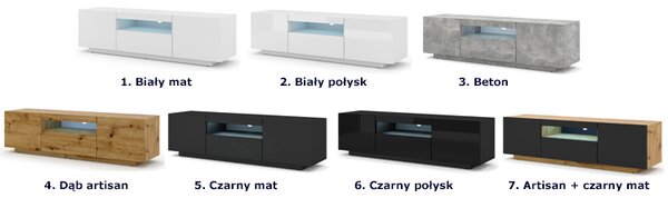 Szafka rtv stojąca lub wisząca biały mat D2-E20