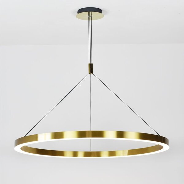 Designerska lampa led Modena ze złotym ringiem 120cm o mocy 60W