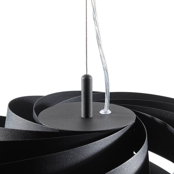 Lampa wisząca Vento Domiluce, możliwość ściemniania, czarny, salon / jadalnia, metal, nowoczesny