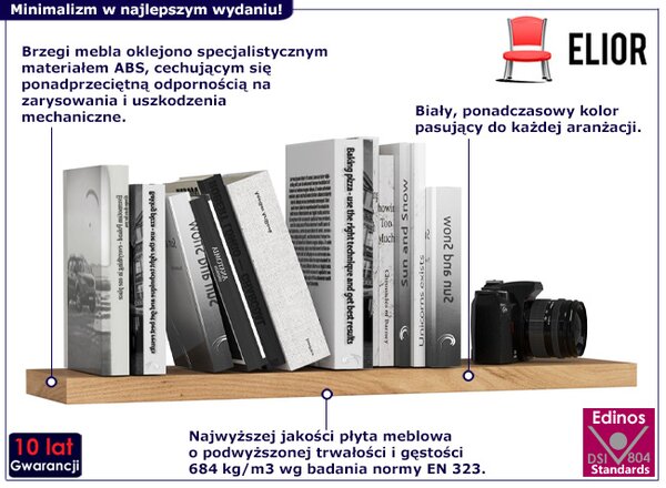 Półka na książki w klasycznym stylu dąb sonoma 80 cm B0-W96