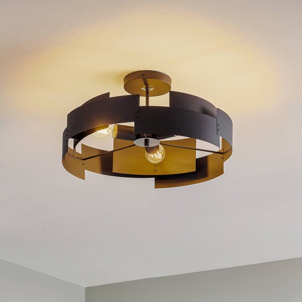 Lampa sufitowa Tori Euluna, możliwość ściemniania, czarny, salon / jadalnia, metal, nowoczesny