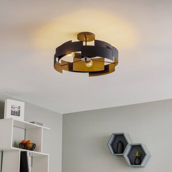 Lampa sufitowa Tori Euluna, możliwość ściemniania, czarny, salon / jadalnia, metal, nowoczesny