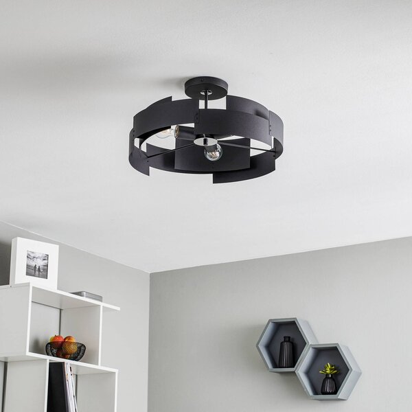 Lampa sufitowa Tori Euluna, możliwość ściemniania, czarny, salon / jadalnia, metal, nowoczesny