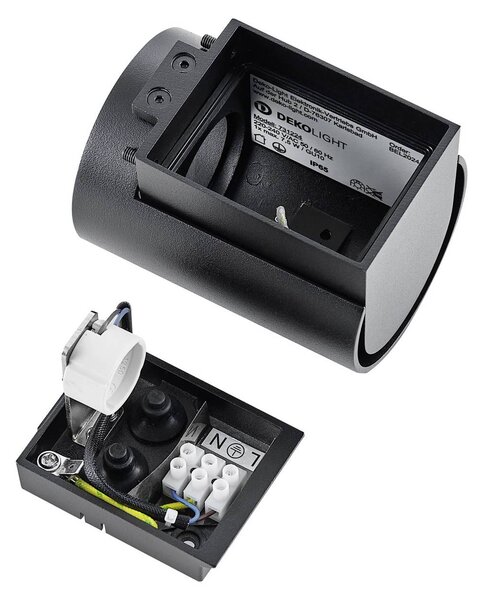 Deko-Light Kinkiet zewnętrzny CAN, możliwość ściemniania, czarny, aluminium