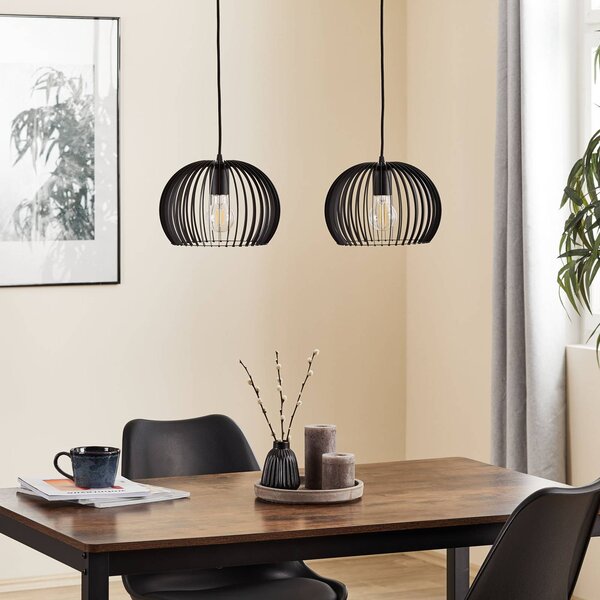 Lampa wisząca Larus TEMAR LIGHTING, możliwość ściemniania, czarny, salon / jadalnia, metal, nowoczesny