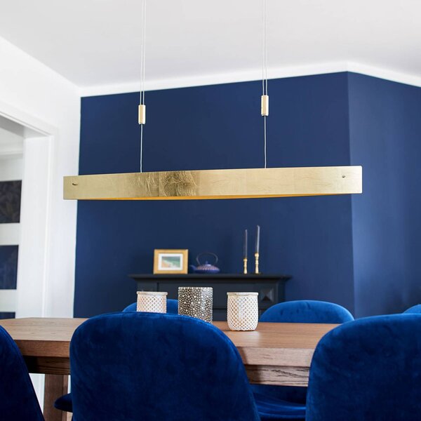 Lampa wisząca Malu Quitani, możliwość ściemniania, mosiężny / złoty, salon / jadalnia, aluminium, nowoczesny