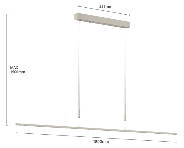 Lampa wisząca Tolu Quitani, możliwość ściemniania, aluminiowy / szary / cynkowy, salon / jadalnia, aluminium, nowoczesny