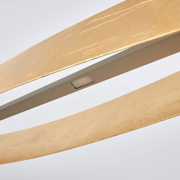 Lampa wisząca Malu Quitani, możliwość ściemniania, mosiężny / złoty, salon / jadalnia, aluminium, nowoczesny