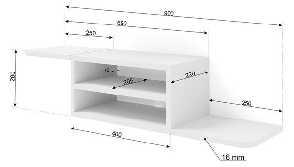 Biała Półka Ścienna Pod Tv H0-W40