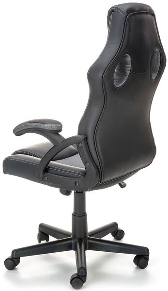 Fotel obrotowy gamingowy czarny + popiel M1-N65