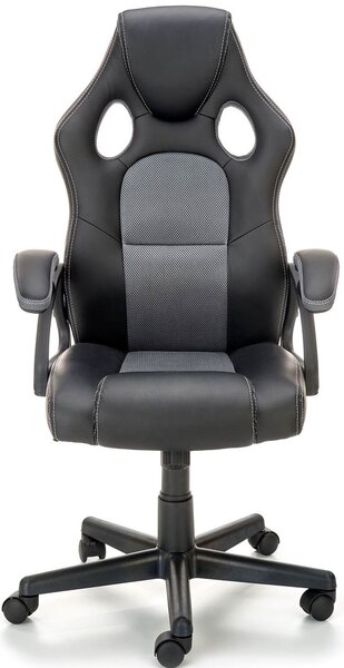 Fotel obrotowy gamingowy czarny + popiel M1-N65