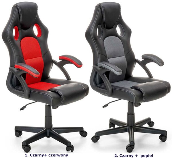 Fotel obrotowy gamingowy czarny + popiel M1-N65