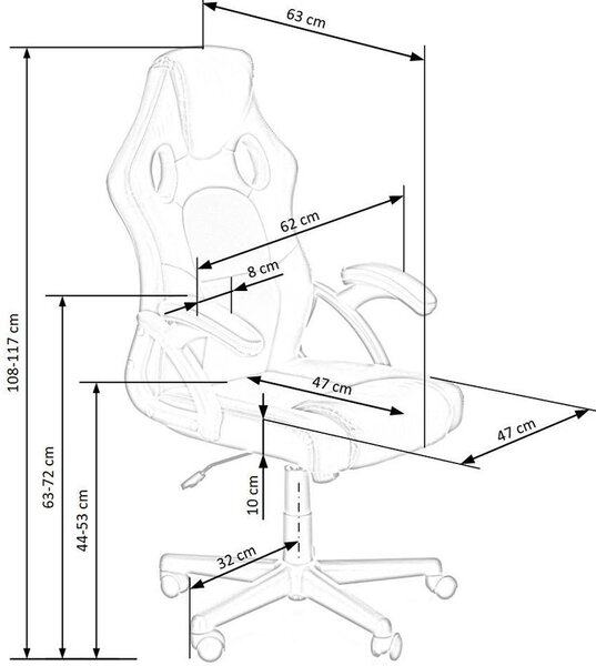 Fotel obrotowy gamingowy czarny + popiel M1-N65