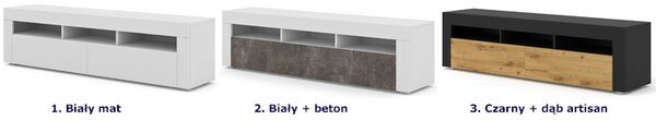 Szafka rtv wisząca lub stojąca biały + beton F1-K72