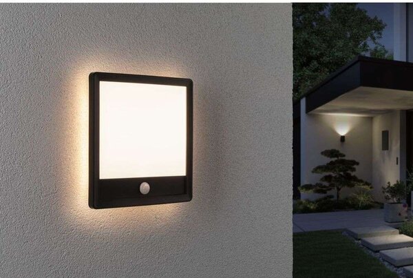 Paulmann - Lamina Ogrodowa Lampa Ścienna/Sufitowa z Sensor Square SWR Czarna