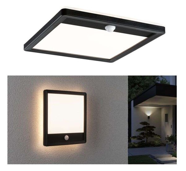 Paulmann - Lamina Ogrodowa Lampa Ścienna/Sufitowa z Sensor Square SWR Czarna