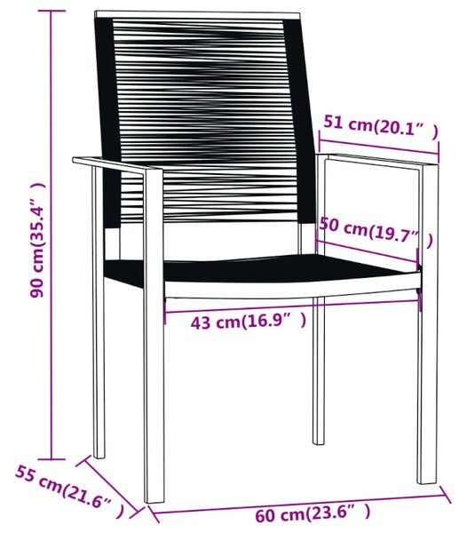 Czarny elegancki zestaw mebli ogrodowych F4-W16