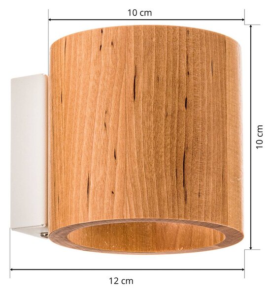 Kinkiet Ara SOLLUX LIGHTING, możliwość ściemniania, jasne drewno, salon / jadalnia, drewno, nowoczesny
