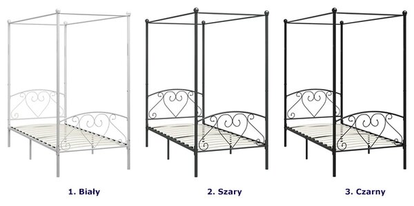 Białe metalowe łóżko z baldachimem 100x200 cm Z2-H60