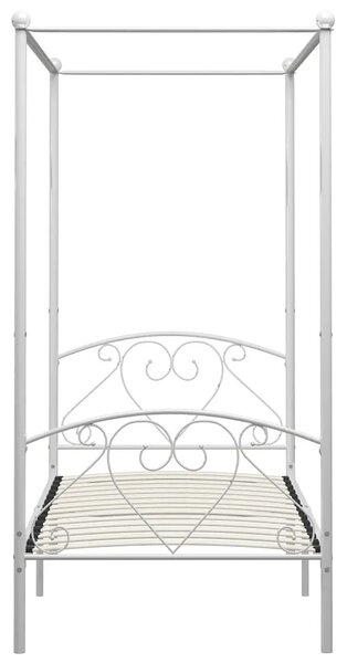 Białe metalowe łóżko z baldachimem 100x200 cm Z2-H60