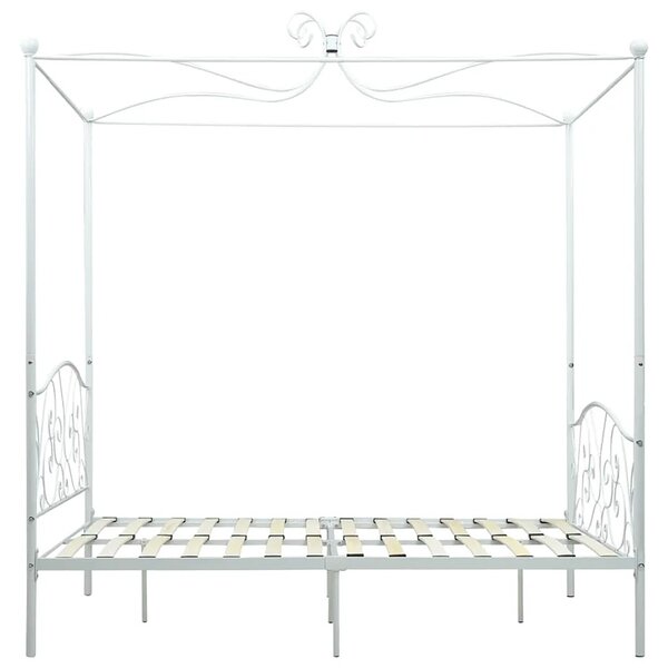Białe metalowe łóżko rustykalne 140x200 cm G2-R94