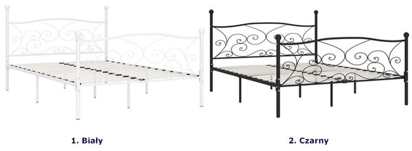 Czarne metalowe łóżko małżeńskie 180x200 cm W5-Z46