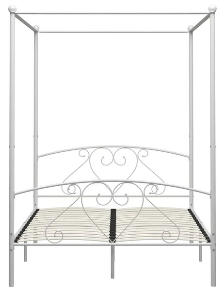 Białe metalowe łóżko małżeńskie 180x200 cm M5-E43