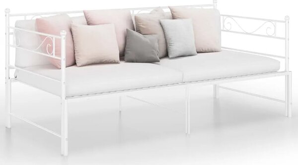 Białe metalowe łóżko rozkładane 90x200 cm D4-D76