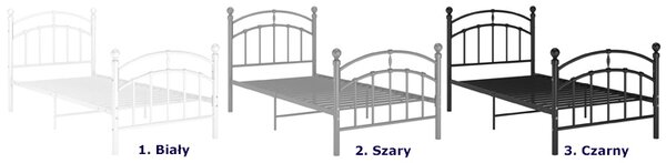 Szare metalowe łóżko jednoosobowe 90x200 cm T8-H40