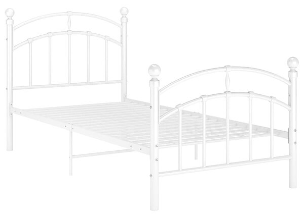 Białe metalowe łóżko pojedyncze 90x200 cm - Enelox
