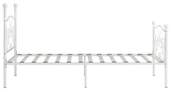 Białe metalowe łóżko rustykalne 140x200 cm B0-P56