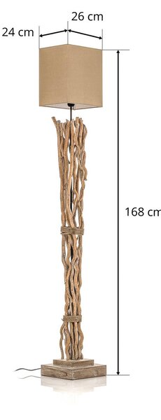Lampa stojąca Marica ONLI, kremowy / amber, salon / jadalnia, tkanina / materiał / jedwab