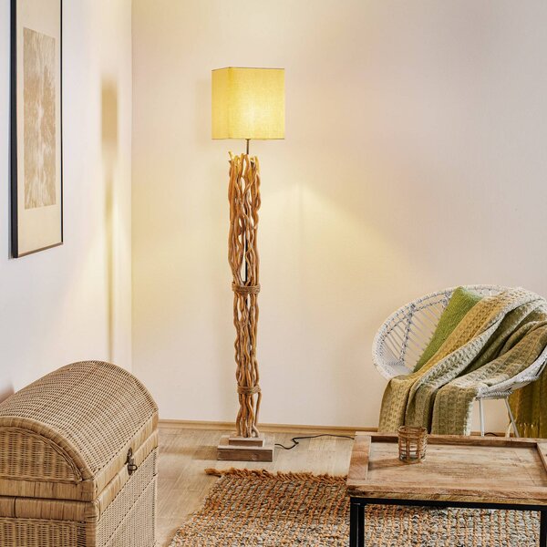 Lampa stojąca Marica ONLI, kremowy / amber, salon / jadalnia, tkanina / materiał / jedwab