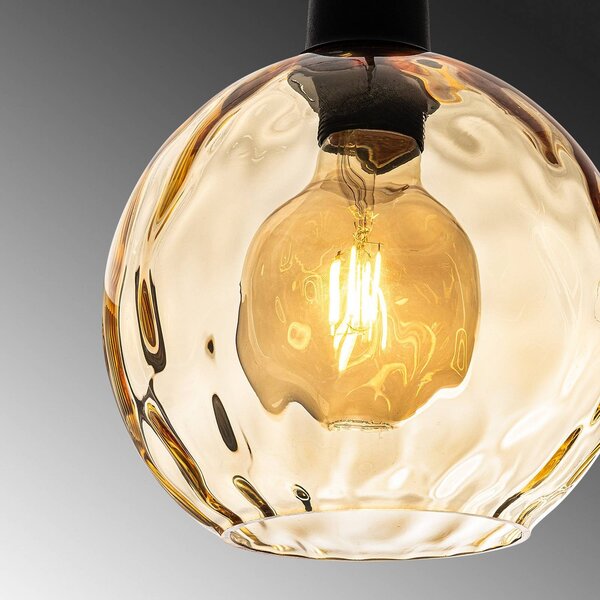 Lampa wisząca szklana Benek Opviq, możliwość ściemniania, żółty / pomarańczowy, salon / jadalnia, szkło, młodzieżowy